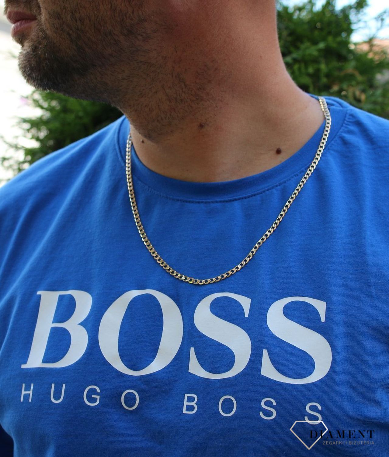 Złoty łańcuszek damski 585 gruba pancerka LA 430G.jpg